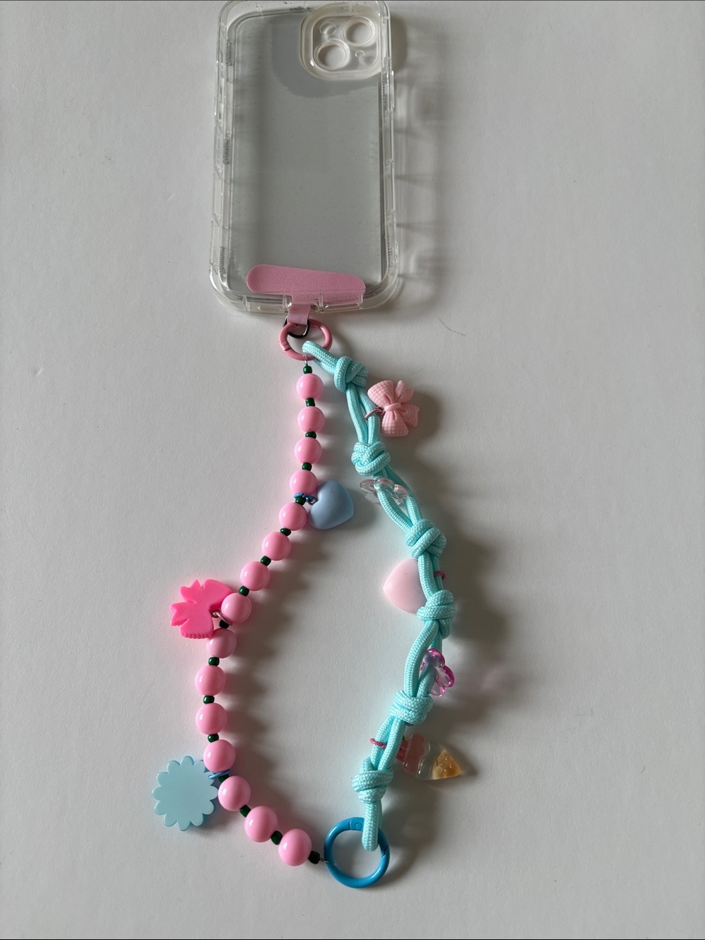 💗Pink and Sky Blue🩵Handmade unique phone/ key chain